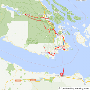 Map of south Vancouver Island route